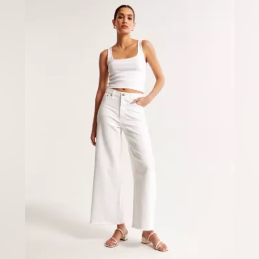High Rise Wide Leg Crop Jeans